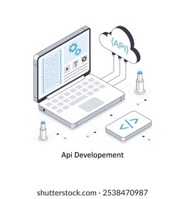 Api Desenvolvimento ilustração de estoque isométrica Eps 10 Arquivo