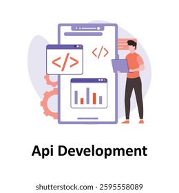 Api Development Vector illustration which can easily modify or edit

