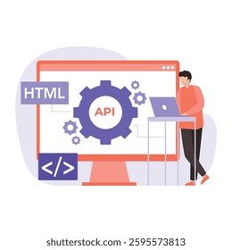 Api Development Vector illustration which can easily modify or edit

