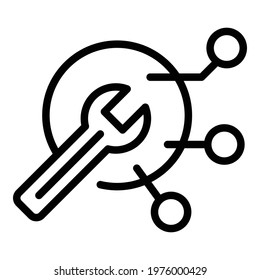 Api digital key icon. Outline Api digital key vector icon for web design isolated on white background
