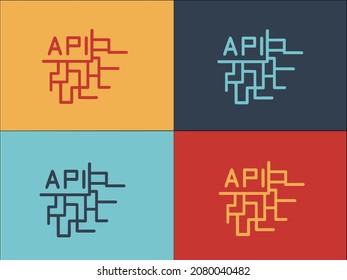 Api Digital Network Logo Template, Simple Flat Icon Of technology,computer,digital