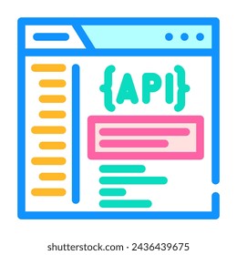 api documentation technical writer color icon vector. api documentation technical writer sign. isolated symbol illustration