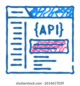 api documentation technical writer doodle icon sketch vector. api documentation technical writer sign. isolated symbol illustration