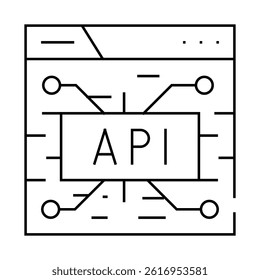 api financial technology line icon vector. api financial technology sign. isolated contour symbol black illustration