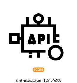 Api flat icon. Line Style Icon. Api concept symbol design from web development collection. Can be used for mobile and web design, apps, software, print.