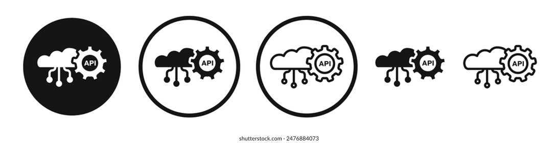 API flat liner icon set.