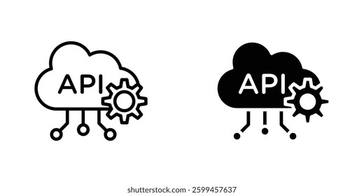 API flat simple vector icons illustration set.