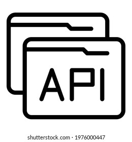 Api folder icon. Outline Api folder vector icon for web design isolated on white background