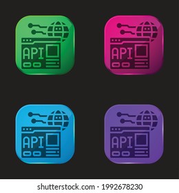 Api four color glass button icon