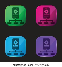 Api four color glass button icon