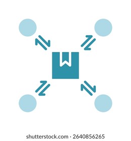 Api Gateway dual tone blue color, mini illustration icon. use for modern concept, print, UI, UX kit, web and app development. Vector related to product offering, marketing, business.