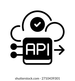 Icono de línea de la puerta de enlace API, símbolo de esquema para el acceso a la interfaz, puente de conexión, enrutamiento de solicitudes, administración de extremos e intercambio de datos. Icono de signo de Vector.