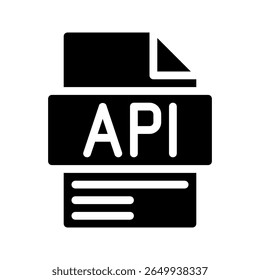 Api Glyph Icon. Minimalist document with web Online