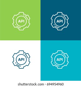 Api green and blue material color minimal icon or logo design