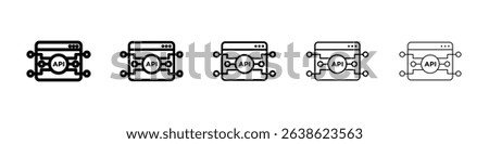 API icon concept. graphic design, logo, Web, UI.