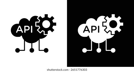 API icon of a flat style vector
