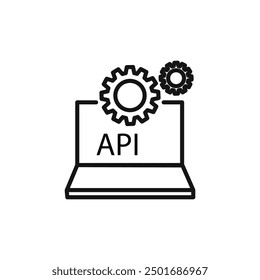 api icon isolated on white background