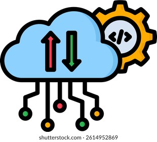 Api Icon Lineal Color Vector Illustration