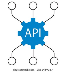 API icon, Mastering API Development A Comprehensive Guide, Integrating APIs Best Practices and Strategies for Developers icon, vector