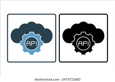 Icono de API. ícono relacionado con la computación en la nube. adecuado para Sitio web, App, interfaces de usuario, imprimible, etc. estilo de ícono sólido. diseño de Vector simple editable