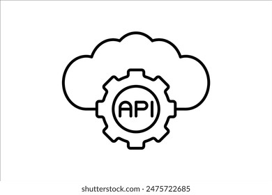 Icono de API. ícono relacionado con la computación en la nube. adecuado para Sitio web, App, interfaces de usuario, imprimible, etc. estilo de ícono de línea. diseño de Vector simple editable