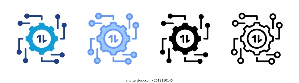 Api icon set multiple style collection