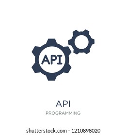 Api icon. Trendy flat vector Api icon on white background from Programming collection, vector illustration can be use for web and mobile, eps10