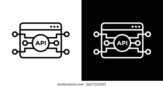 API icon in trendy line design