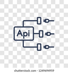 Api icon. Trendy linear Api logo concept on transparent background from Programming collection