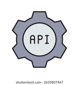 ícone api com fundo branco vetor stock ilustração