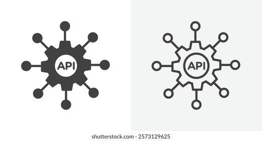 API icons. flat and line style set