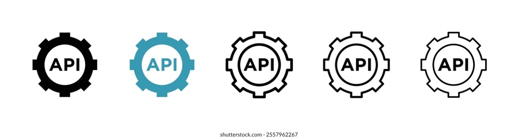 API icons pack in black and blue.