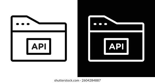 API icons vectors set in stroke line style.