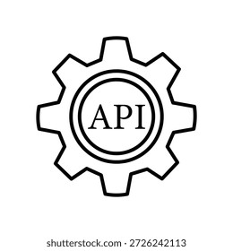 Api integration gear icon isolated on white background