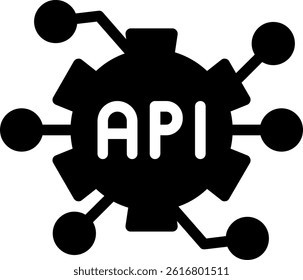 API Integration Glyph Vector Icon Design