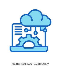 API-Integrationssymbol, blaue Farbe, Vektorgrafik