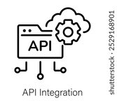 Api integration icon in line style 