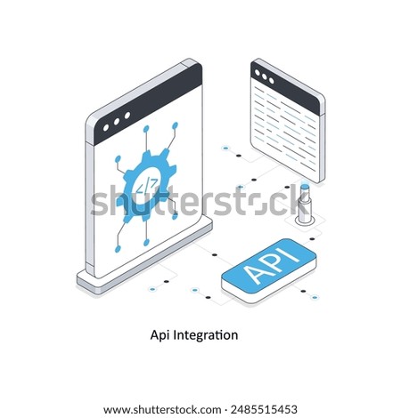 api integration isometric stock illustration. EPS File stock illustration