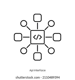 api interface icon. Outline style icon design isolated on white background