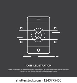 Api, interface, mobile, phone, smartphone Icon. Line vector symbol for UI and UX, website or mobile application
