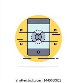 Api, interface, mobile, phone, smartphone Flat Color Icon Vector