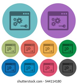 API key darker flat icons on color round background