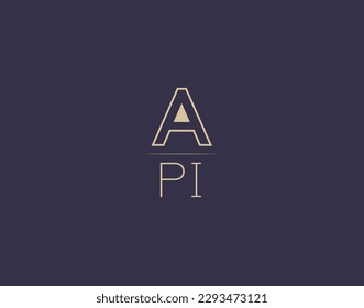 Design des API-Buchstaben-Logos für moderne minimalistische Vektorgrafiken