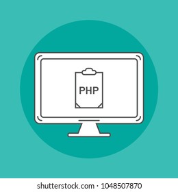 Api line icon on desktop