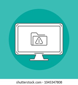 Api line icon on monitor on flat background