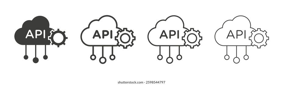 API line icon vector illustration set.
