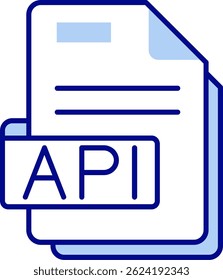 Diseño de icono de Vector de línea de API