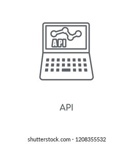 Api linear icon. Api concept stroke symbol design. Thin graphic elements vector illustration, outline pattern on a white background, eps 10.