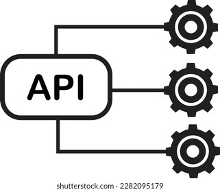 Api linear icon on white background. Api logo. Software integration illustration sign. Application symbol. flat style.