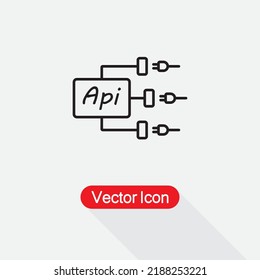 Api Linear Icon, Outline Api Logo Vector Illustration Eps10